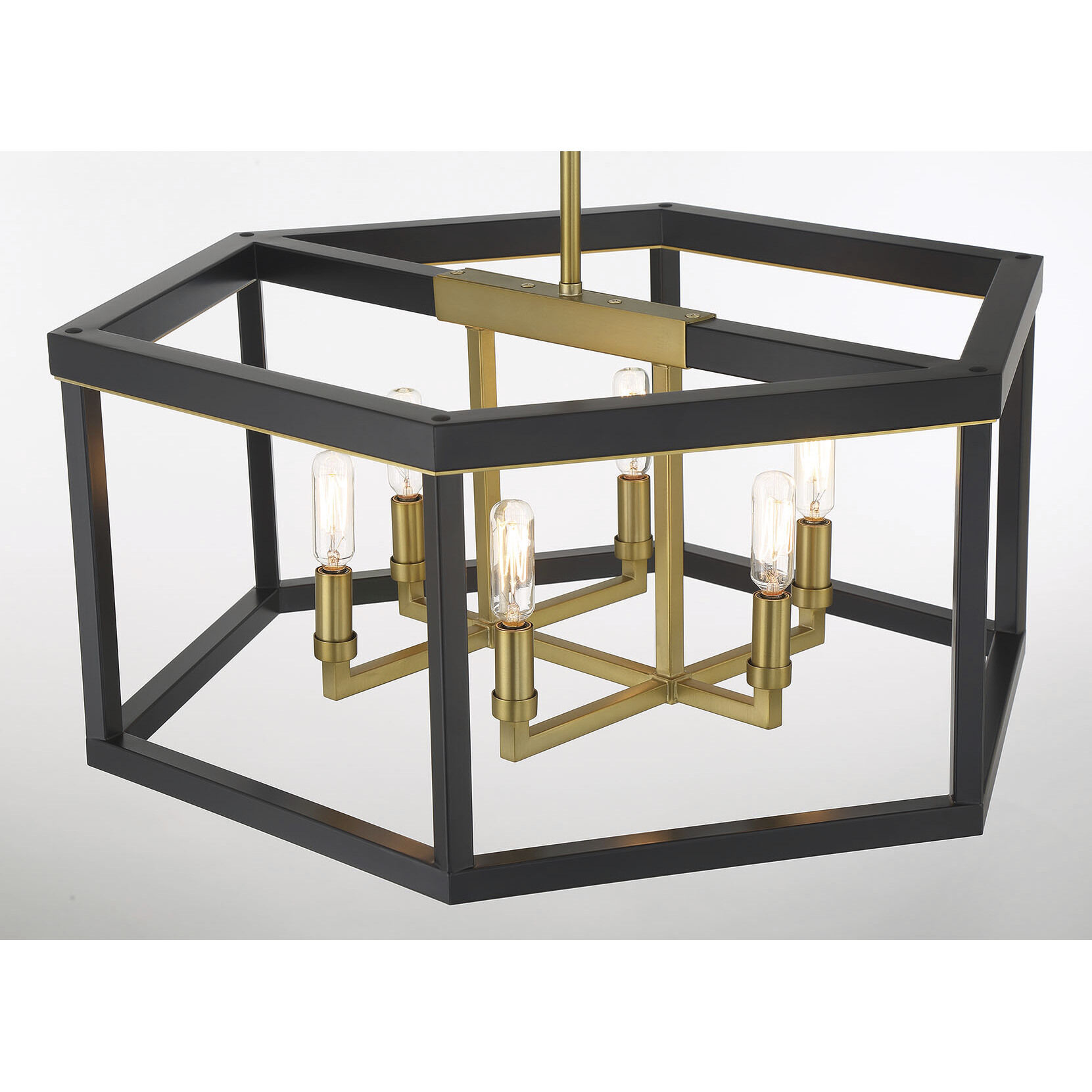 Union Estates 6 Light 24 inch Coal And Soft Brass Island Light Ceiling Light